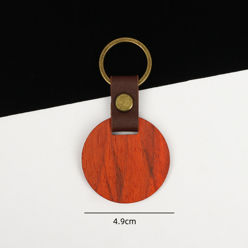 Wholesale Black Walnut Beech DIY Wooden Keychain
